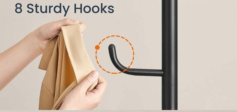 Modcraft Tall Cactus-Shaped Coat Rack – 8 Sturdy Hooks for Coats