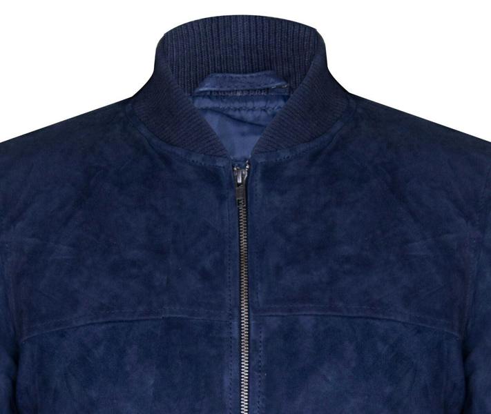 Infinity Leather Mens Suede Leather MA-1 Varsity Bomber Jacket