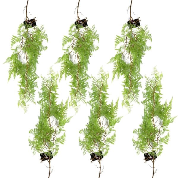 Leaf 6 x 100cm Artificial Hanging Maidenhair Fern Plant Light Green