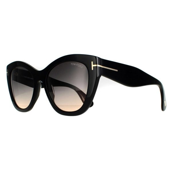 Tom Ford Sunglasses FT0940 Cara 01B Shiny Black Smoke Grey Gradient