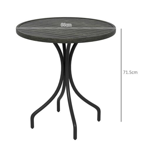 Wyld Haus Nari Galvanised Steel Grey Round Garden Table Slatted Design