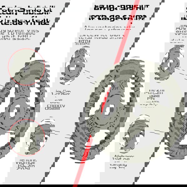 Body Revolution 2x 2.5kg Cast Iron Weight Plates - 1" Standard Tri Grip