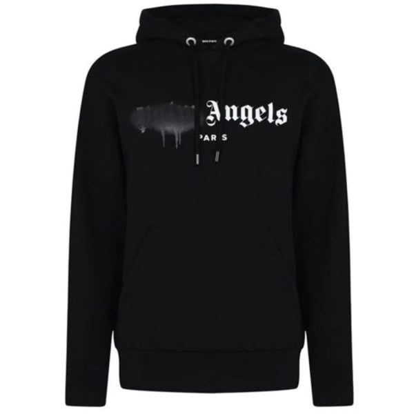 Palm Angels Paris Spray Paint Logo Hoodie - Black