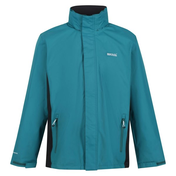 Regatta Men's Outdoor Classic Matt Hooded Waterproof Jacket - Pacific Green/Black