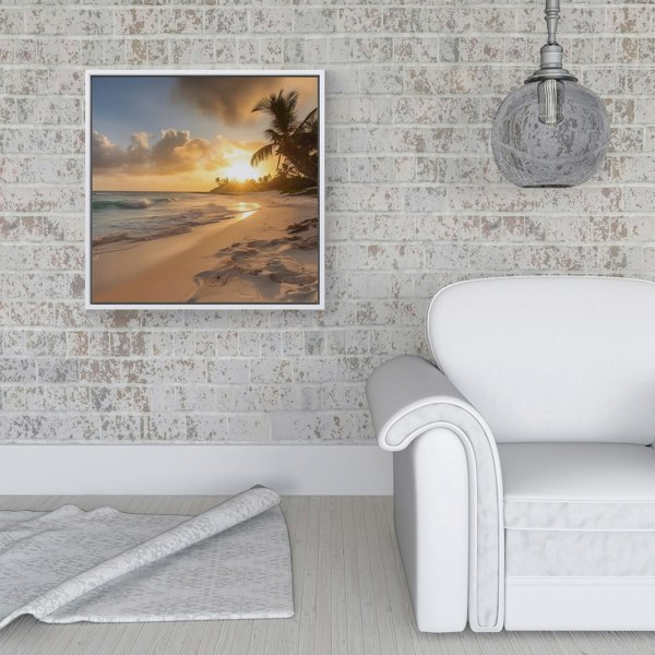 Warren Reed Sunrise In Paradise Framed Canvas