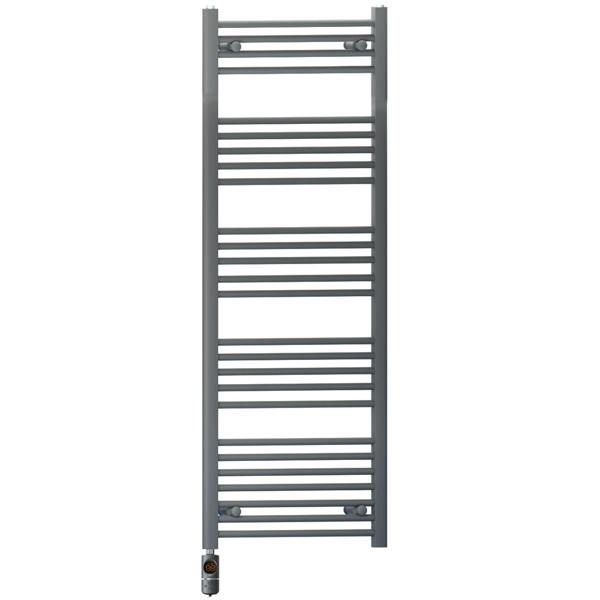 MYHOMEWARE 600 x 1400 mm Anthracite Grey Electric Bathroom Towel Rail Radiator Heater With AF Thermostatic Electric Element Pre-Filled