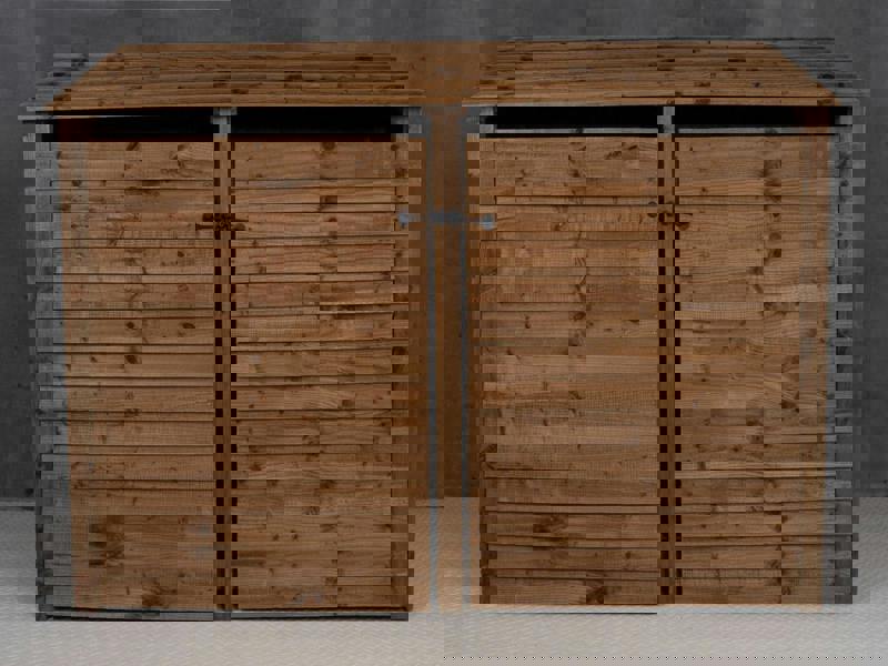 Arbor Garden Solutions Wooden Log Store with Doors W-227cm, H-126cm or 180cm, D-88cm - Brown Finish