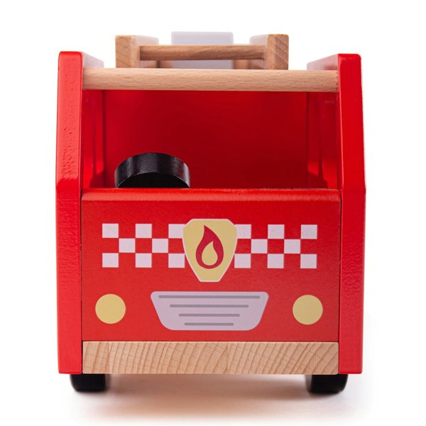 Bigjigs Toys Wooden City Fire Engine, Features A Swivel Ladder