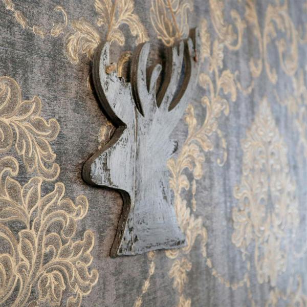 26cm Silver Christmas Wooden Hanging Deer Wall Decoration for Home, Office and Seasonal Displays image 4