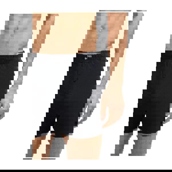 Boss Mens Cotton Stretch Boxer Shorts (Pack of 2) - Grey/Black - 