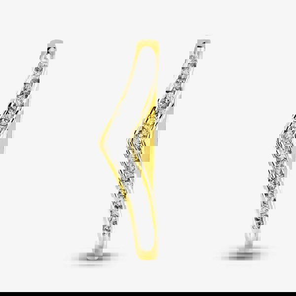 T. H. Baker 9ct Yellow Gold 0.12ct Diamond Wishbone Half Eternity Ring TH014846R