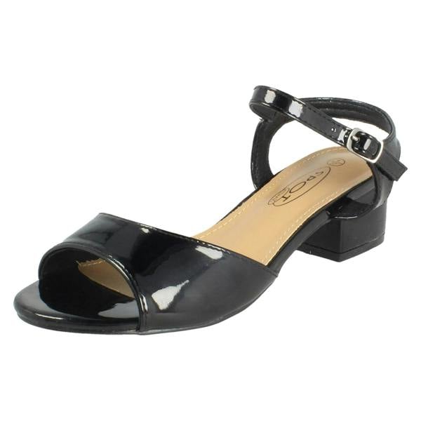 Spot On Ladies Spot On 5cm Block Heel Open Toe Heels F12060