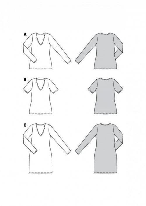 Burda Sewing Pattern 6075 Tops and Dresses For Women, 8-18 (34-44) - Easy