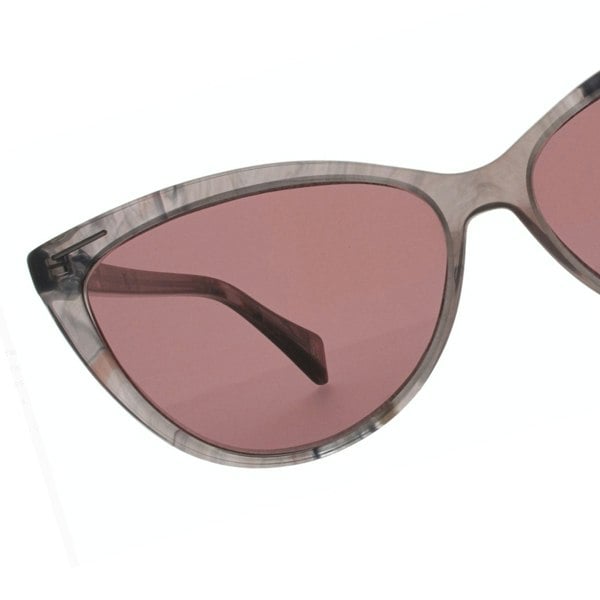 Y's Yohji Yamamoto marbled grey and orange tone cat eye sunglasses with a pink tone lens