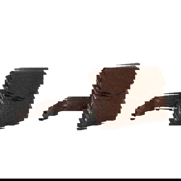 Assots London 'CAMELLA' Brown Croc Leather Bum Belt Waist Festival Bag