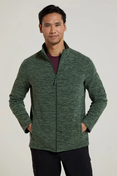 Mountain Warehouse Mens Snowdon II Full Zip Fleece Jacket - Green