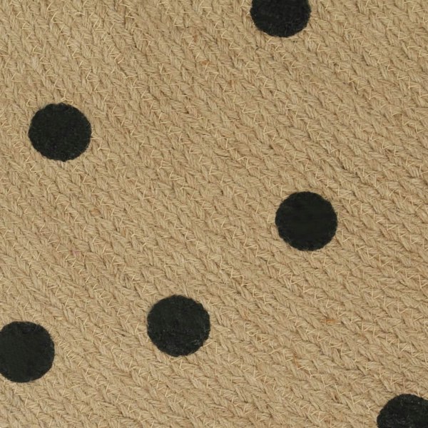 Berkfield Handmade Rug Jute with Print Polka Dot 120 cm