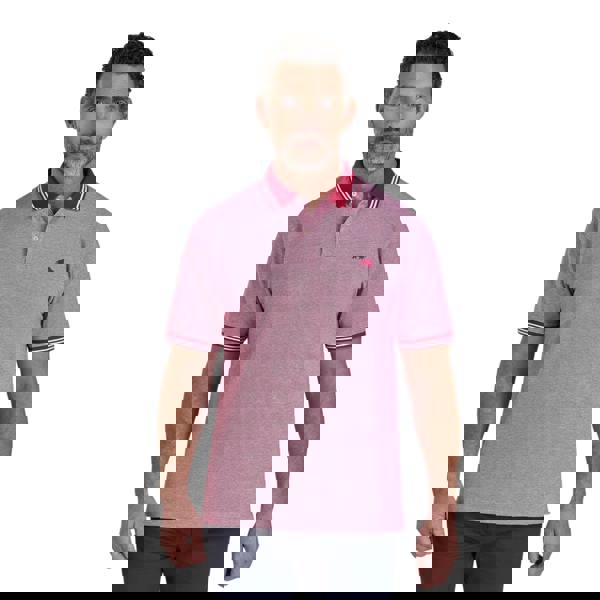 Raging Bull Mens Two Tone Pique Polo Shirt - Berry - 