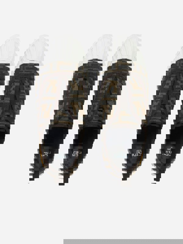 Fendi Kids FF Logo Trainers in Brown