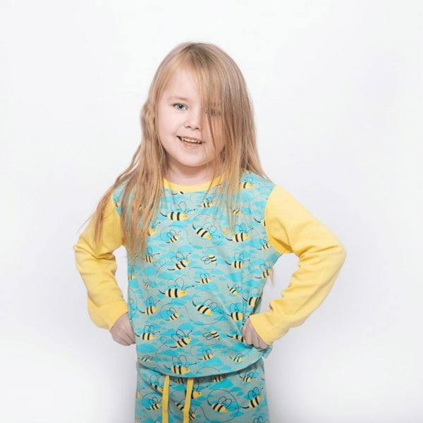 Luca and Rosa Busy Bees Girls Jersey Pyjamas