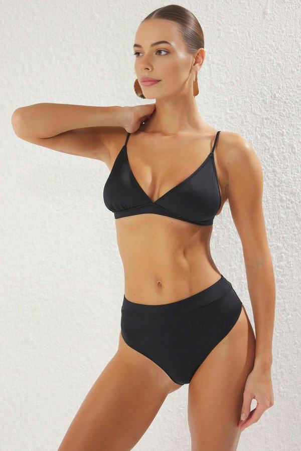 WOVCOR Triangle Hipster High-Waisted Padded Basic Bikini Set