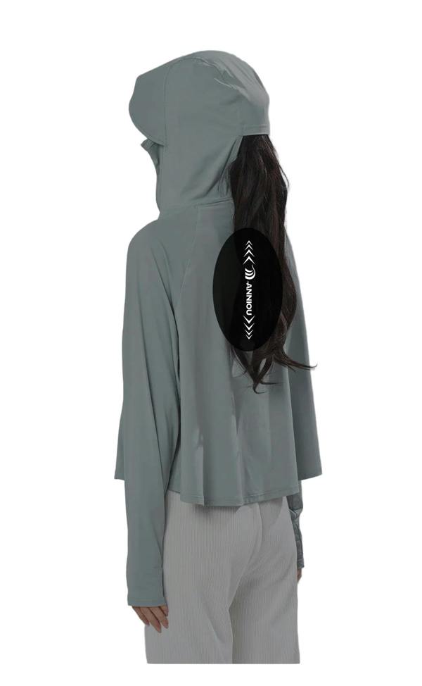 Anniou Hooded Cropped Sun Protection Jacket