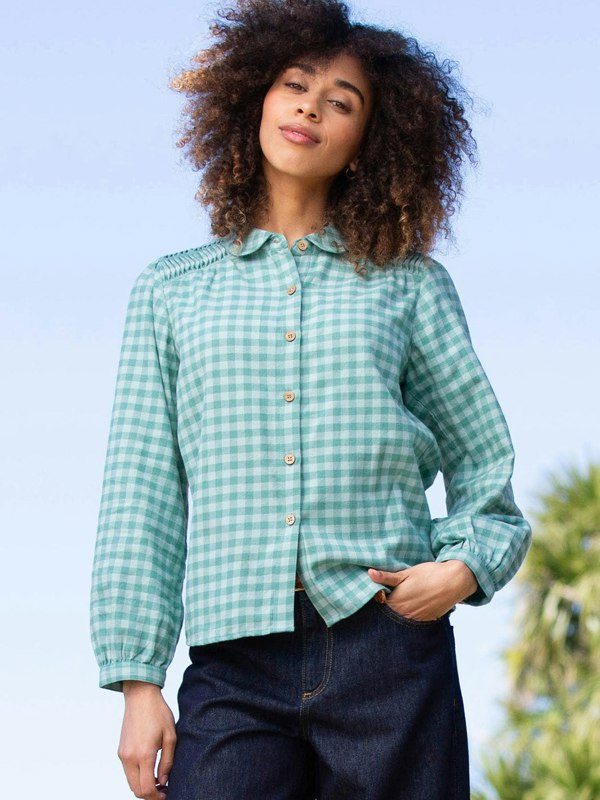 Kite Organic Marshwood Flannel Check Blouse