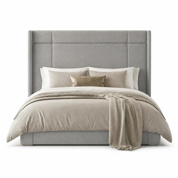 Great British Beds Dingley Winged Divan Bed - Silver Plush