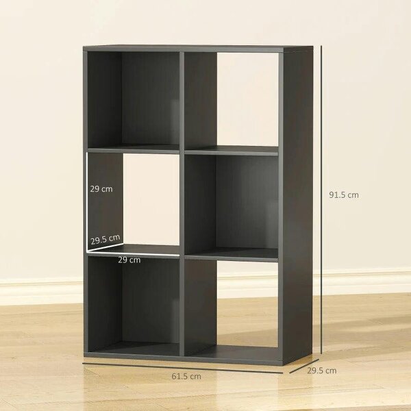 6-Cube Bookshelf - Black