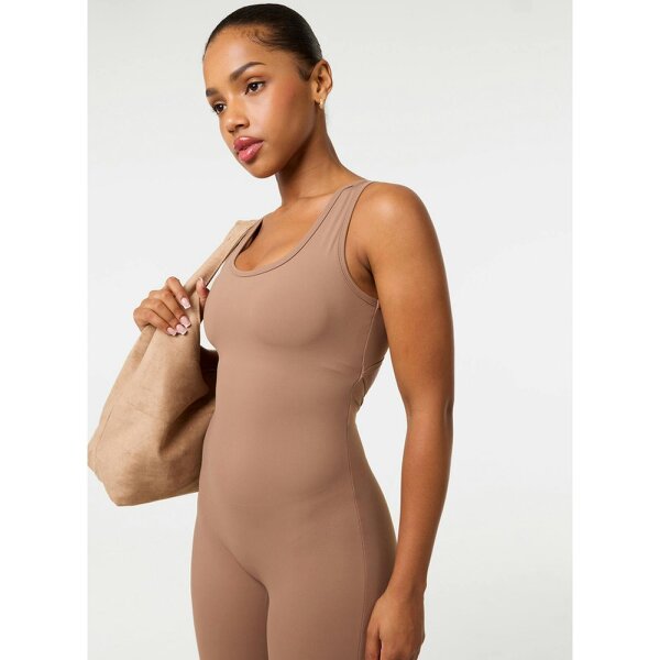 Pink Vanilla Ruched Bum Openback Unitard