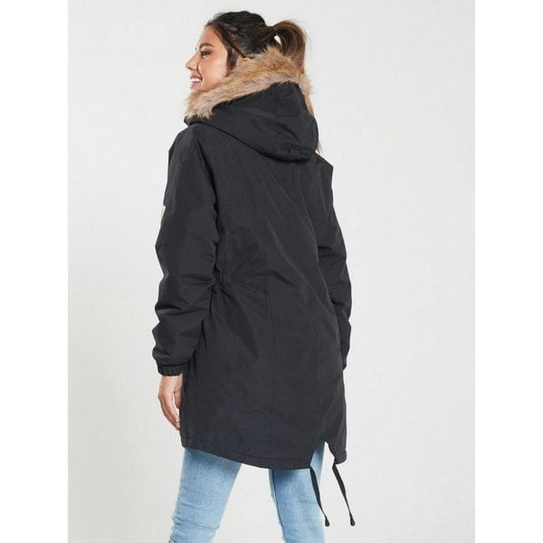 Trespass Women's Celebrity Insulated Longer Length Fleece Lined Parka Jacket - Black