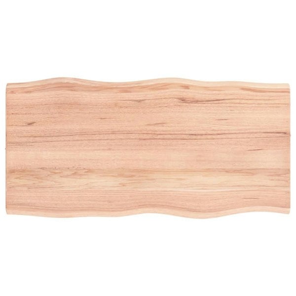 Berkfield Table Top Light Brown 80x40x2 cm Treated Solid Wood Oak Live Edge