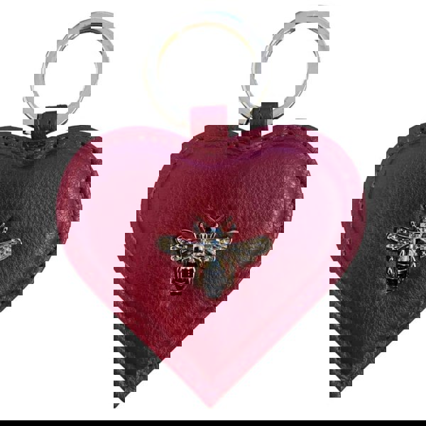 Mala Leather Red Leather Coin Purse & Bee Keyring Gift Set