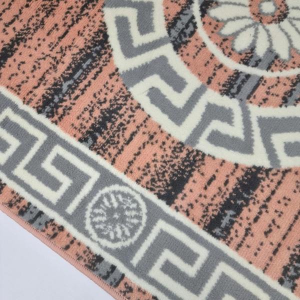 Pink Grey Marble Rug Greek Large Small XL Soft Modern Bordered Living Room Bedroom Carpet Rug