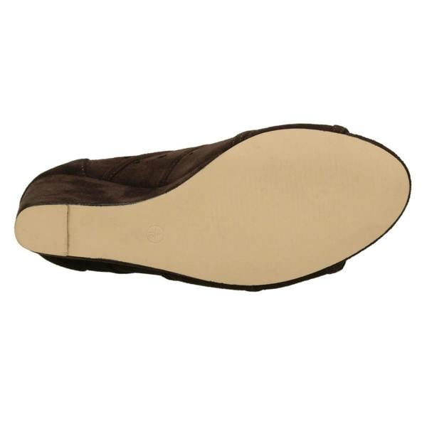 Spot On Ladies Spot On High Wedge Peeptoe Ankle Boots