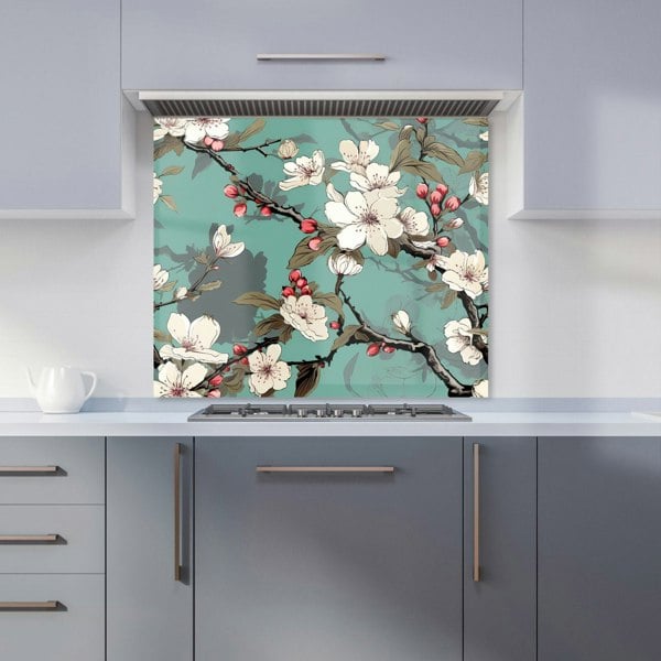 Warren Reed - Designer Pink Blossom Asian Design Kitchen Splashback