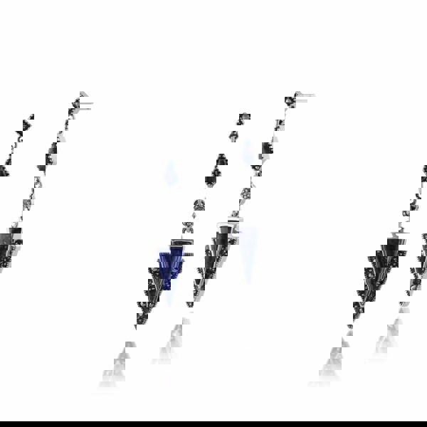 Art Deco Lapis Lazuli & Marcasite Triangle Drop Earrings & Pendant Set Image 2