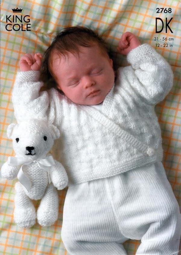 King Cole Baby Knitting Pattern 2768, Toys, Cardigans, Sweaters for Baby, Premature - 18 Months - Intermediate