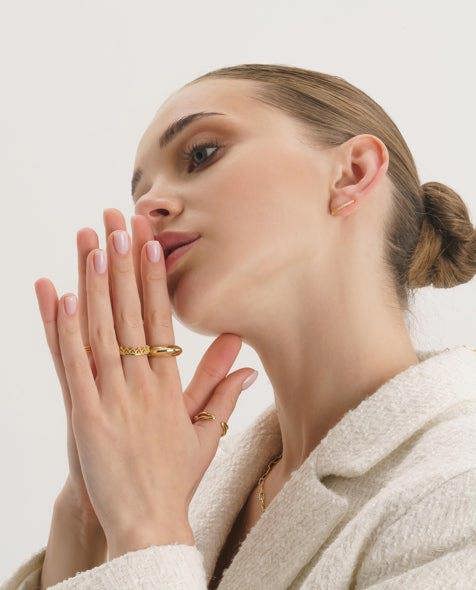 14K Dainty Gold Crown Ring - Rings - Elk & Bloom