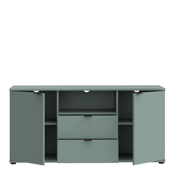Furniture To Go Ganymede TV Unit with Open Shelf, Drawer & 2 Doors in Sage Green