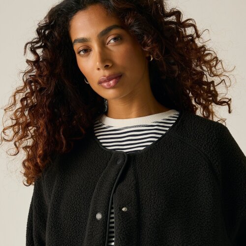 Regatta Womens Lea Borg Snap-Front Fleece - Black