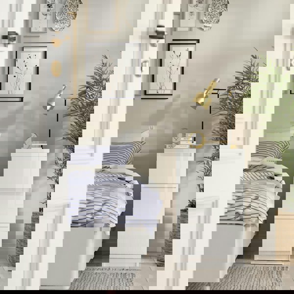 Furniture To Go Naia Bedside 3 Drawers in White High Gloss