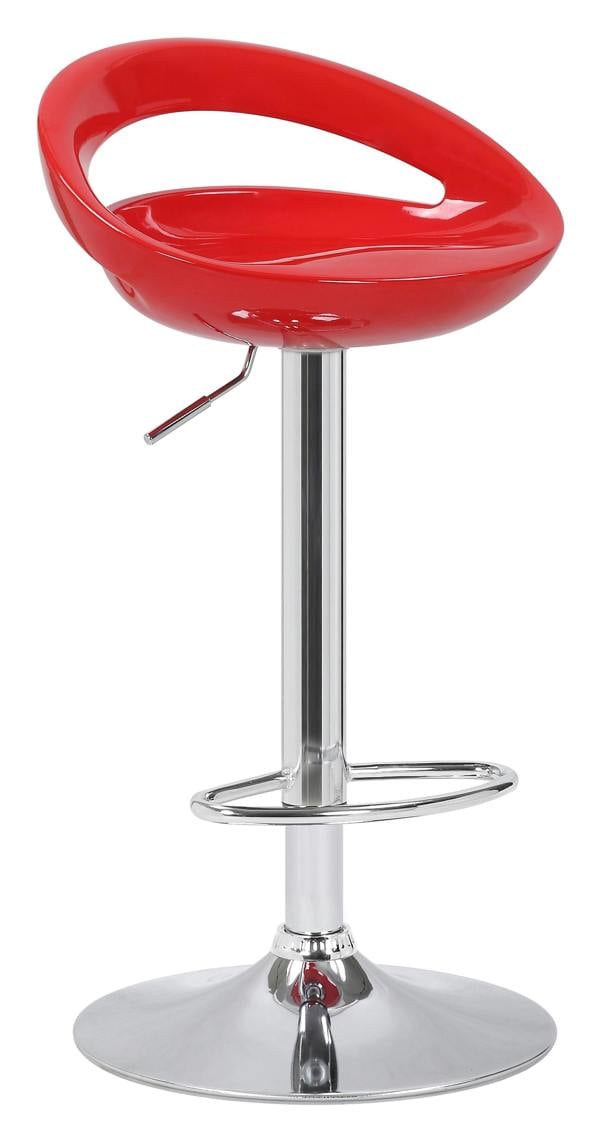 Lamboro Sorrento Swivel Breakfast Bar Stool, Chrome Stem, Height Adjustable Swivel Gas Lift, Home & Kitchen Plastic Barstool, Red