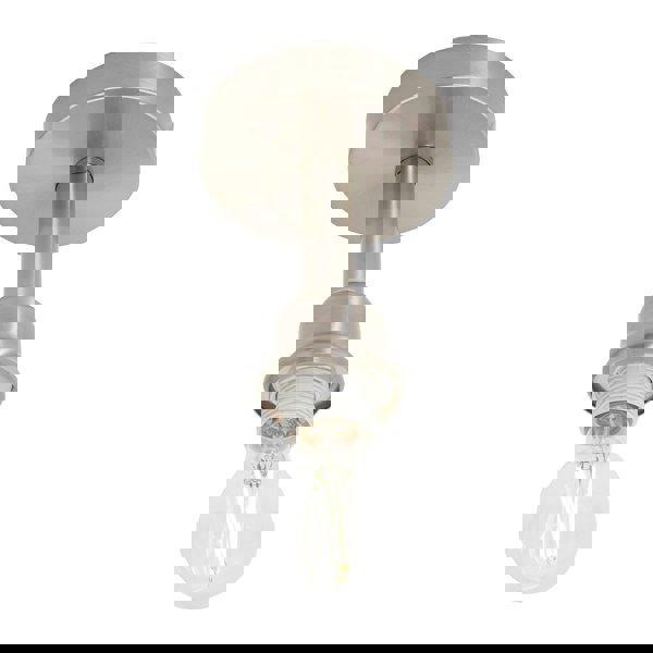 Contemporary Designer Short Semi Flush Satin Nickel Ceiling Rose Light Image 3