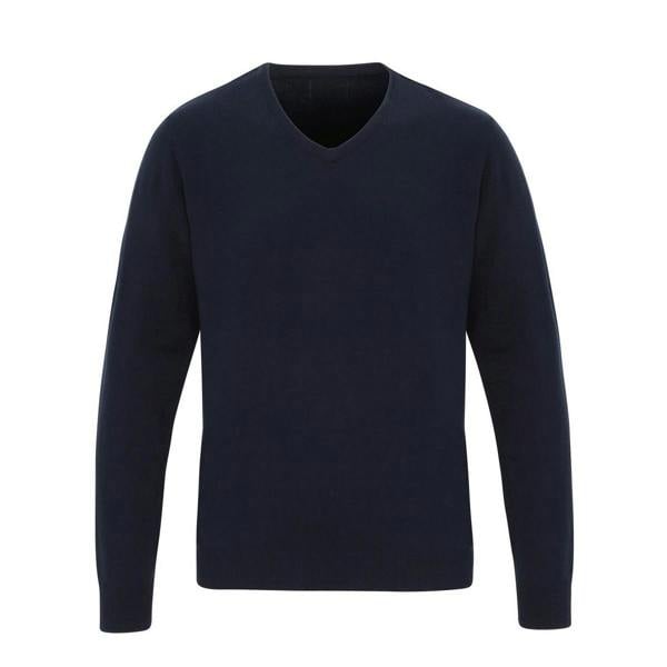Premier Mens Essential Acrylic V Neck Sweatshirt - Navy