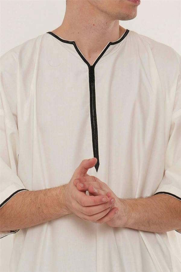 Infinity Leather Men's Ramadan Moroccan Gandoura Thobe Robe Djellaba Eid Jubba- TT-006