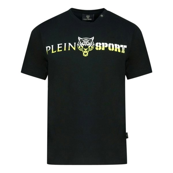 Plein Sport Yellow Bold Split Logo T-Shirt - Black