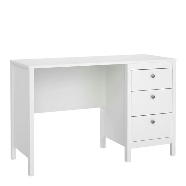 Wyld Haus Gossmere White Office Desk 3 Drawers