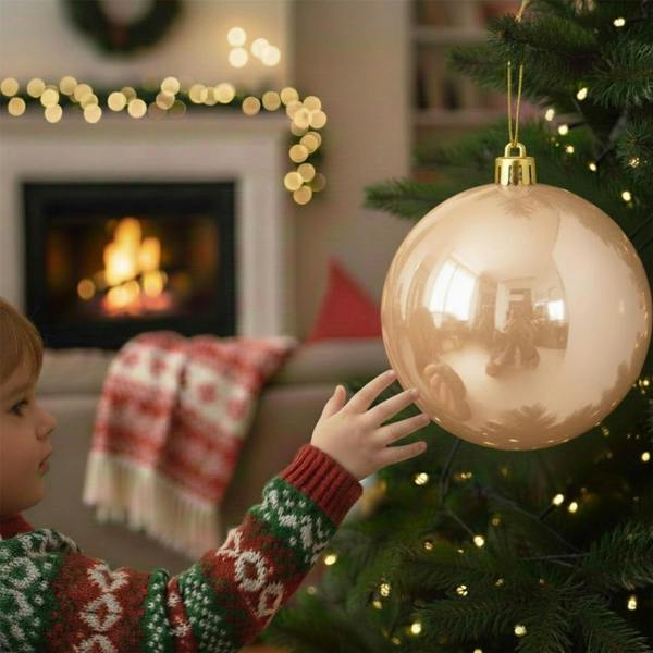 2cm Glossy Champagne Christmas Bauble for Elegant Home Styling and Seasonal Displays image 6