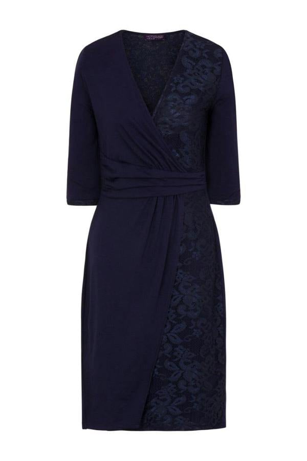 HotSquash Lace Detail Jersey Wrap Dress